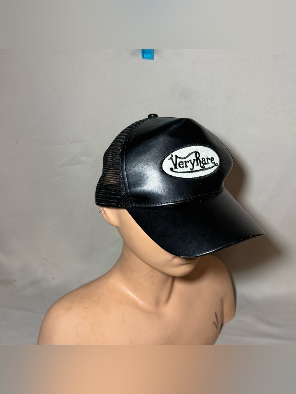 ‘Very Rare’ Vintage Von Dutch Style Black Leather Adjustable Trucker Hat